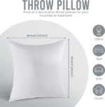 Bedding 18x18 Pillow Inserts, Set of 2, White - Image 3