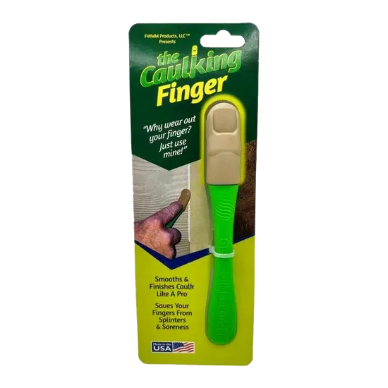 The Caulking Finger professional caulk smoothing tool in packaging