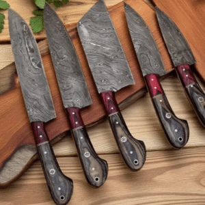 Damascus Chef Knife Set 5PC - Main