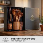 Natural Acacia Wood Kitchen Utensil Set – 5 Piece | Wooden Cooking Spoons & Spatulas - Image 2