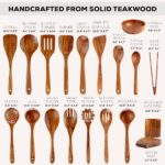 Natural Acacia Wood Kitchen Utensil Set – 5 Piece | Wooden Cooking Spoons & Spatulas - Image 3