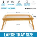 Bamboo Breakfast Bed Tray with Folding Legs | Expandable Serving Tray for Bed, Sofa & Lap Desk - Image 2
