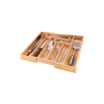Expandable Kitchen Drawer Organizer | Adjustable Bamboo Utensil & Cutlery Tray