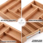 Expandable Kitchen Drawer Organizer | Adjustable Bamboo Utensil & Cutlery Tray - Image 4